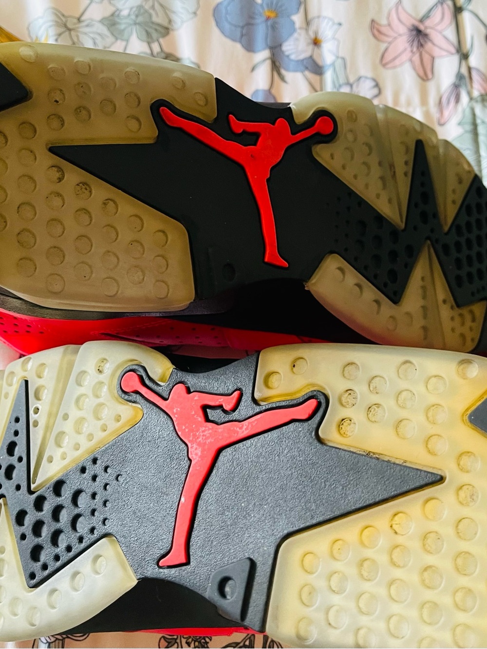 2923 Jordan Red and Black Men's Sneakers with Icy Outsoles